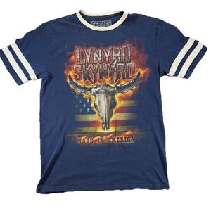 Lynyrd Skynyrd T Shirt Men's Medium Blue Live Nation Merchandise Rock VTG Music